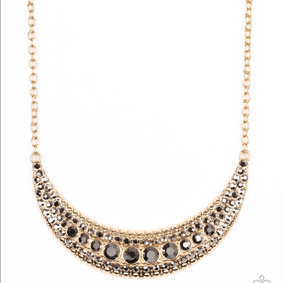 Two Gold and Black Necklace and Earring Set. - Picture 4 of 5